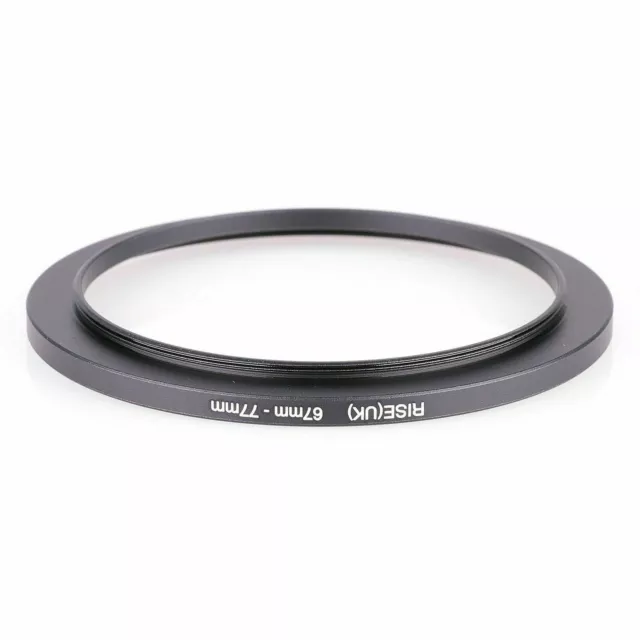 67mm-77mm 67-77 mm 67 to 77 Metal Step Up Lens Filter Ring Adapter Black 2