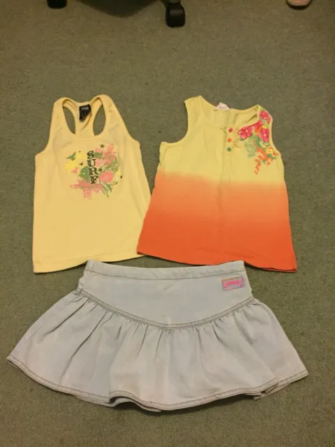 Girls Denim Skirt And Two Tops Size 8 ( Millshakes,Target And Junior Zone)