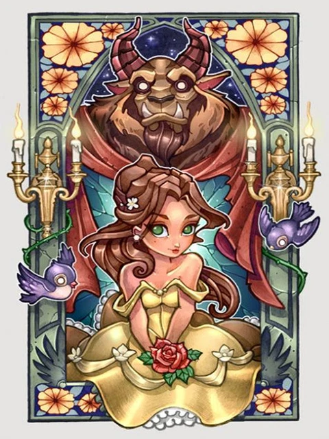 Beauty and The Beast 5D Full Diamond Painting Kits Gift Disney Decor UK