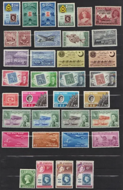 Britische Comm 1950-60s Coll Von 60 Briefmarken Centenary Ausgabe IN Komplett
