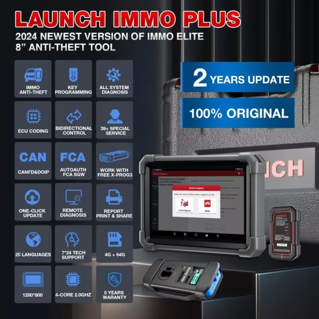 2024 LAUNCH X431 IMMO PLUS Auto diagnostics Key Clé IMMO Programming Codage ECU 2