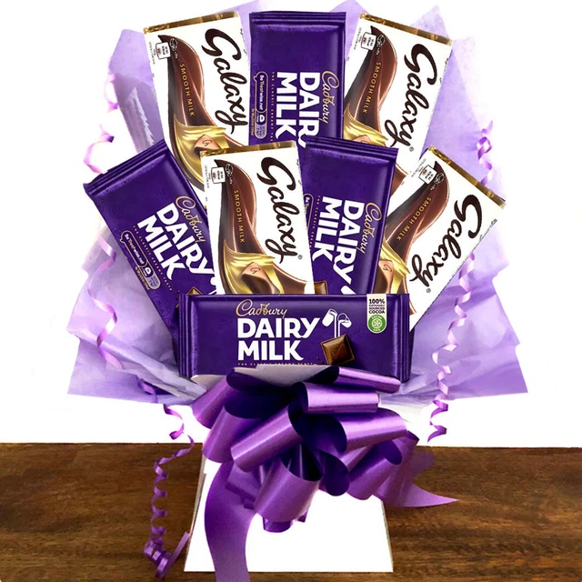 CADBURY DAIRY MILK & GALAXY Chocolate Bars Bouquet Personalised Gift