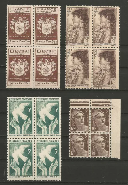 France 1944/46 4 blocs de 4 timbres neufs MNH /TR6017