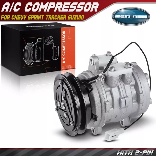 A/C Compressor with Clutch for Chevrolet Sprint Tracker Suzuki Samurai X-90 SOHC