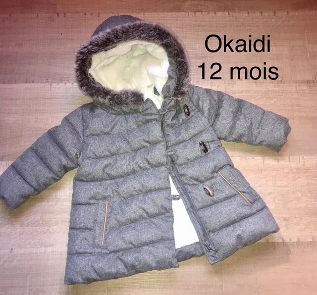 Okaidi 12 MOIS Hiver Fille : Blouson Doudoune Grise Hiver  TBE