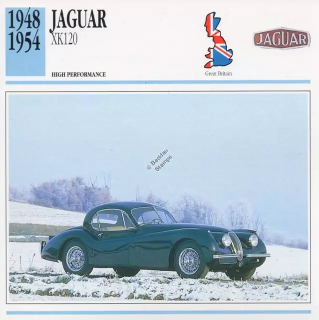 1948-1954 JAGUAR XK120 Classic Car Photo/Info Maxi Card