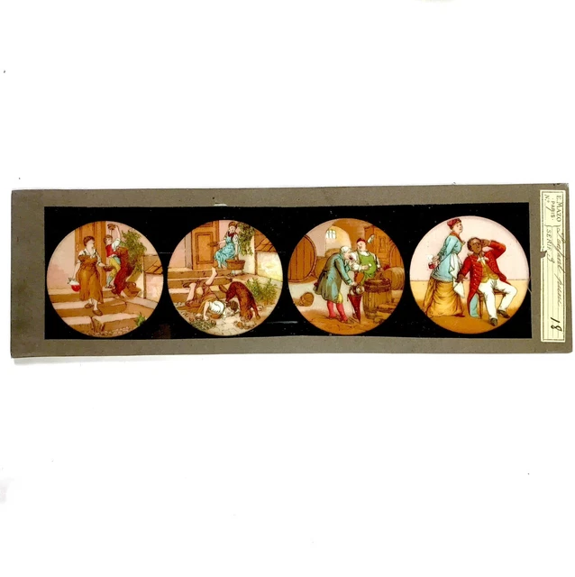 Plaques verre Lanterne magique La mère biquette - Objets