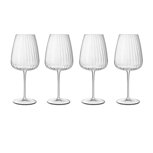 Luigi Bormioli Optica Bordeaux Glasses Set 700 ml Elegant Drinkware - Pack of 4