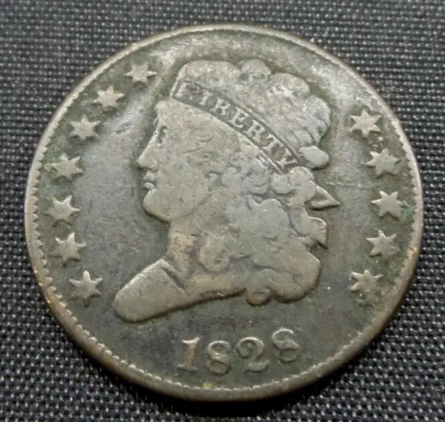 1828 Classic Liberty Head 1/2 Half Cent Coin - B347