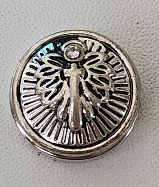 Silver Rhinestone Cross Snap Jewelry 18mm Button Charm Ginger,  Chunk, Noosa