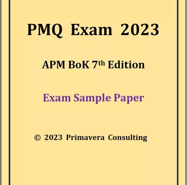 Project Management Qualification PMQ LATEST Exam Sample Paper 7th Ed PDF 2023
