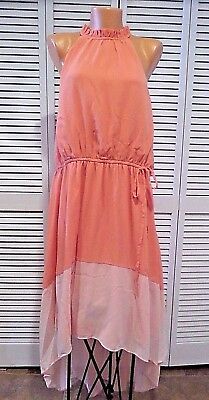 Liza Luxe Befitting of Fame Maxi dress Sz 3X Peach Hi - Lo Elastic Read Measure