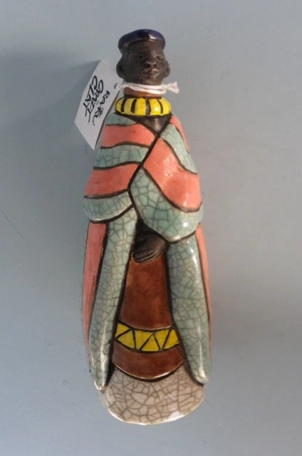 Raku Crazy Clay Studio handgefertigte Figur So. Africa Gerhard de Beer 9" Neu 10