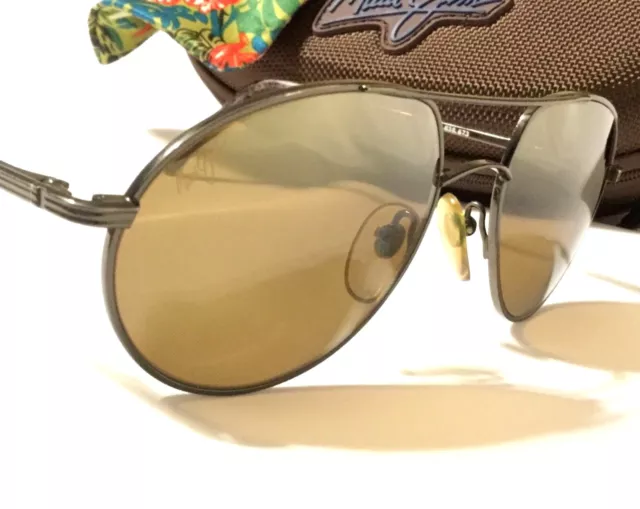Maui Jim Commodore Sunglasses Gunmetal Black w Bronze Polarized Lenses MJ 160-02