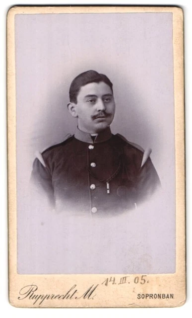 Fotografie Rupprecht Mihaly, Sopronban, Becsi Utcza 2, Portrait Soldat der K. u