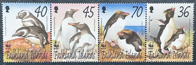 Falkland Islands Wwf Penguin Stamps Strip Of 4 Mnh 2002 Birds Wildlife Fauna