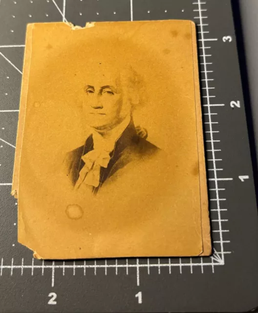 Damaged 1860s President George Washington Antique CDV PHOTO