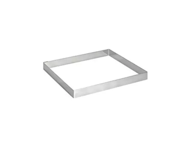 (TG. 12 x 12 cm) De Buyer 3905.12 - Forma inox quadrata per torte, altezza 2 cm,