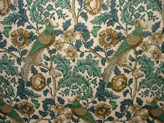 10 Metres Oakmere Verdigris Cotton Curtain Upholstery Roman Blind Fabric Morris