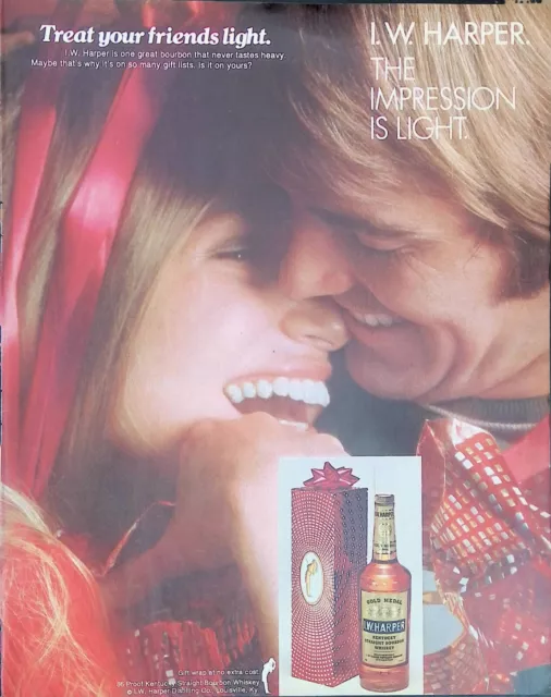 2 Vintage Print Ads Christmas Gifts 1970's Calvert Harper Distillery Louisville