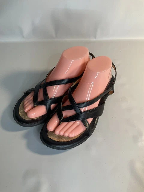 B.O.C Born concept Womens Black Leather Sandals 9