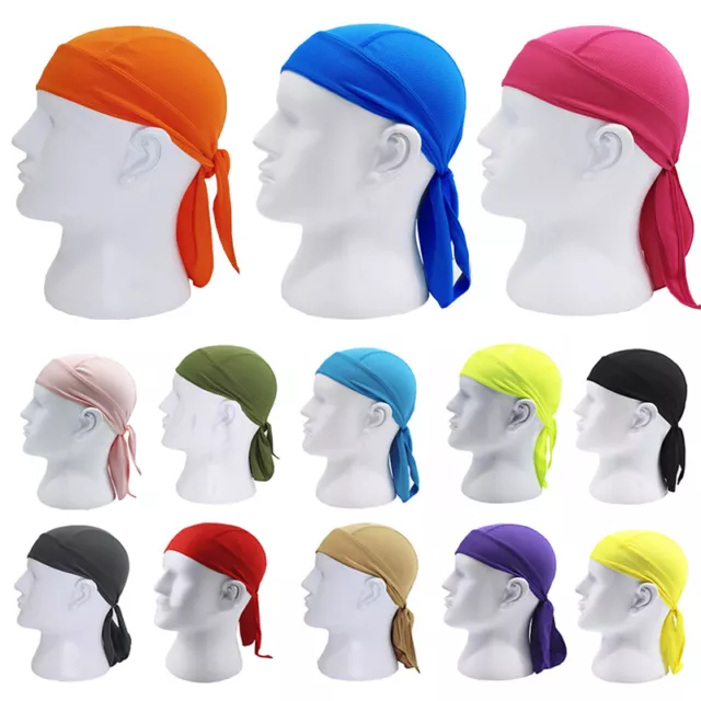 Bandana De Couleur Unie Réglable Casquette Tête De Mort Bandeau Du Chiffon R