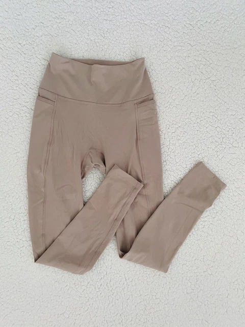 BNWT GYMSHARK SPEED Leggings Taupe S Small Beige Running Joggers