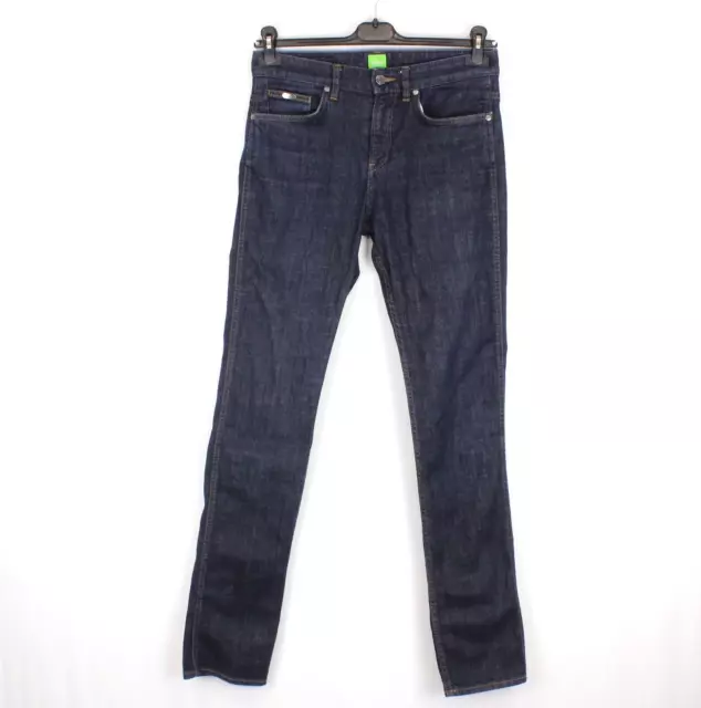 HUGO BOSS Uomo Jeans Taglia W30 L34 Slim Fit Blu Elasticizzato Zip Fly k5016