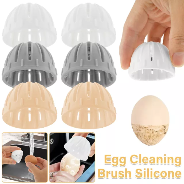 2Pcs Egg Scrubber for Fresh Eggs Silicone Egg Spinning Cleaner Brush LokWz