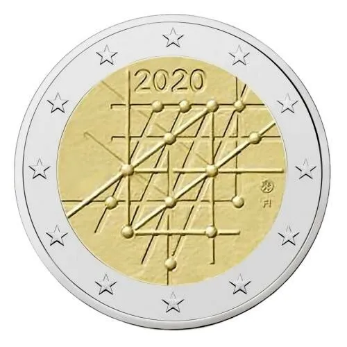 Pièce Commémorative 2 Euros Finlande 2020 UNC - 100 Ans De L’université De Turku