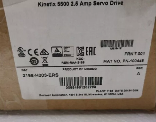 Sealed Allen Bradley 2198-H003-ERS 2021 Kinetix 5500 Servo Drive Free Shipping