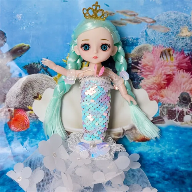 The Little Mermaid Dolls with Long Hair, Clothes Toys Gifts for Kids Girls Decor
