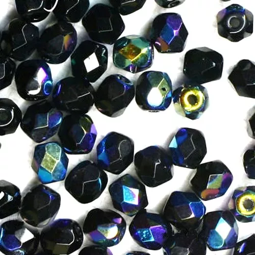 60 FACETTES Cristal de Bohême 4 MM  NOIR JET  "AB"