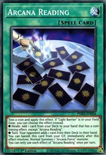Yugioh! 3x Arcana Reading - PHRA-EN064 - Common - 1st Edition Near Mint