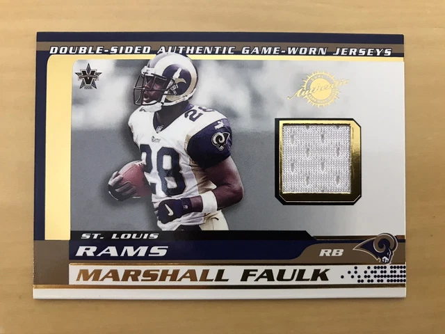 Marshall Faulk & Kurt Warner 2001 Pacific Vanguard Double Sided Jerseys Rams Hof