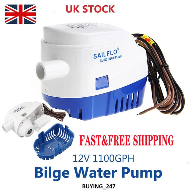 UK 12V/1100GPH marine automatic submersible automatic bilge pump float switch
