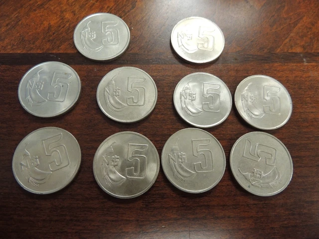 1980 - 1981 Uruguay Five (5) Nuevos Pesos Coins "One Per Order"