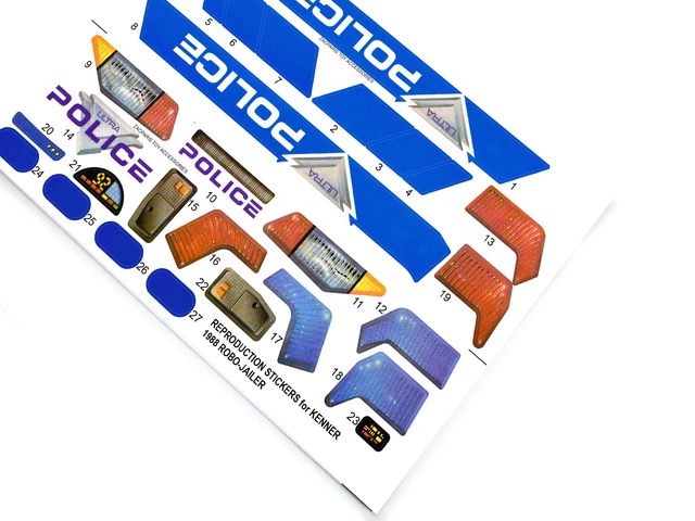 Jailer Sticker REPLACEMENT STICKERS FOR ROBOCOP ULTRA POLICE ROBO JAILER Kenner $9.00 ...