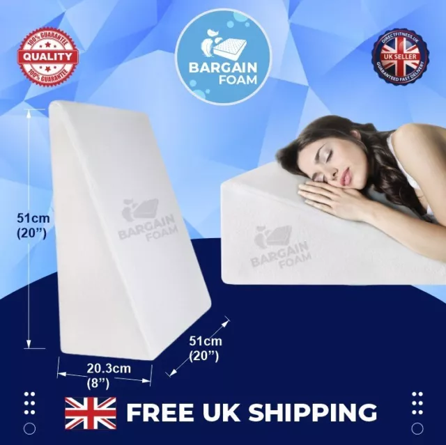 Bed Wedge Pillow Foam Top Elevated Support Cushion For Back Pain