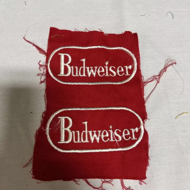 Vintage Budweiser Uniform Beer  Patch Lot Of 2 Made In Usa