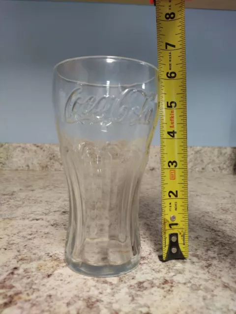 RETRO Libby Official COKE COCA COLA (16oz/6") Clear Glass EMBOSSED TUMBLER