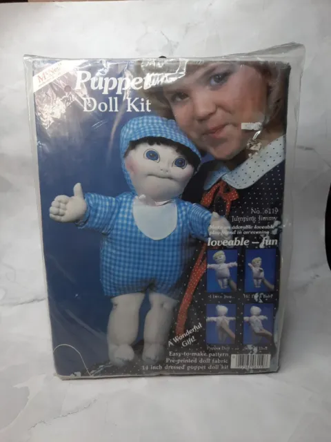 Vintage McNeill Needlework & Crafts Puppet Doll Kit No 6119 Jumping Jimmy 14"