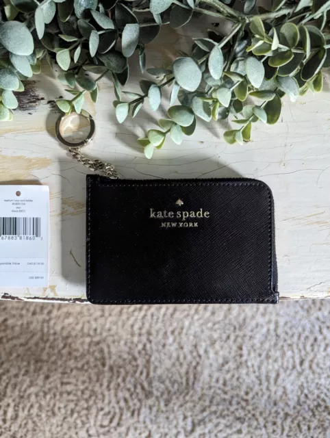 Kate Spade Staci Medium L-Zip Card Holder Festive Confetti Glitter