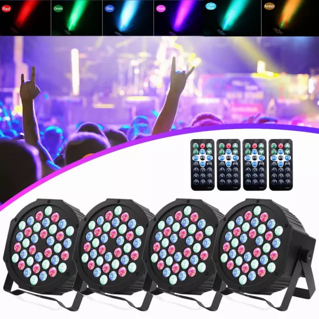 8x 80W Par Strahler RGB 36 LED Par DMX Bühnenlicht DJ Partylicht mit Softtasche 2