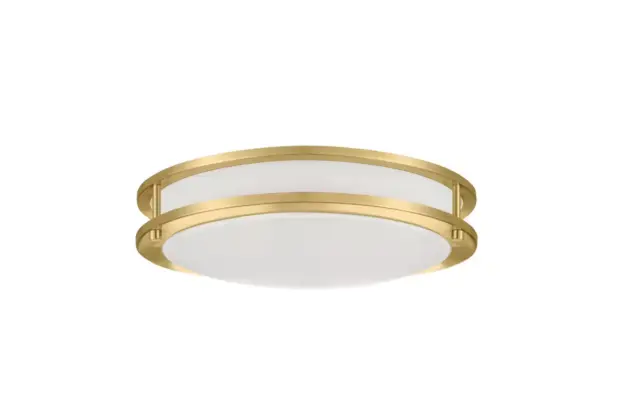 Flaxmere 12 in. Brushed Gold Dimmable LED Flush Mount Ceiling Light