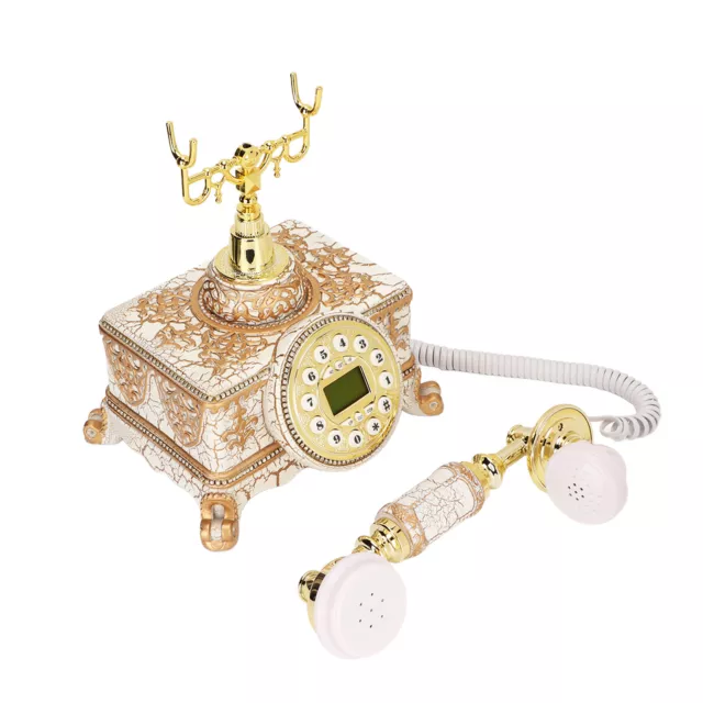 AUHX Landline Phones European Style Desktop Hands Free Support Decorative Push