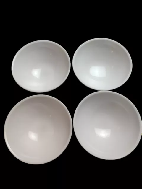 Vintage Boonton Ware Dessert Fruit Bowls 5" White Melamine USA 3303 Set of 4