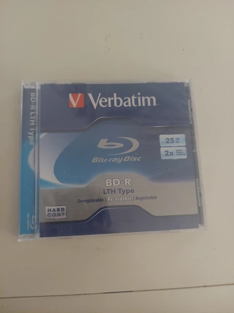 Verbatim 5 PCS Blank BLU-RAY DVD BD-R 25GB 2X LTH Type Discs W/Jewel Case #96569