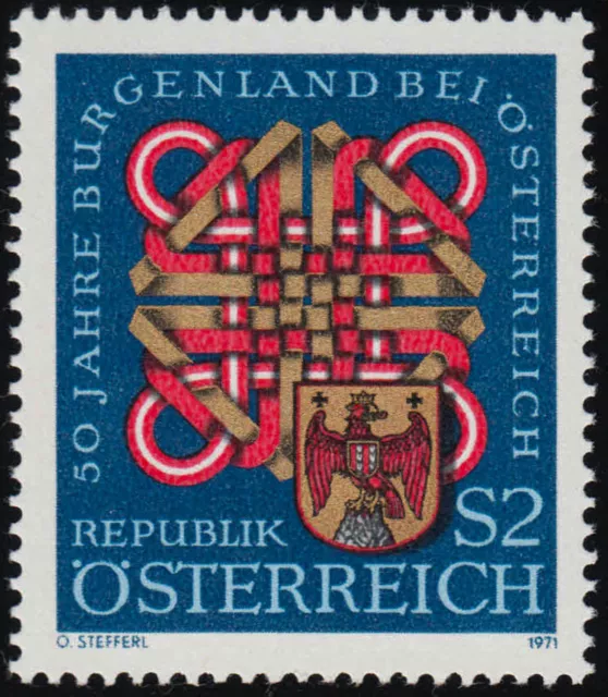 1370 50 J. Burgenland b. Österreich, Wappen & Flechtwerk, 2 S postfrisch **