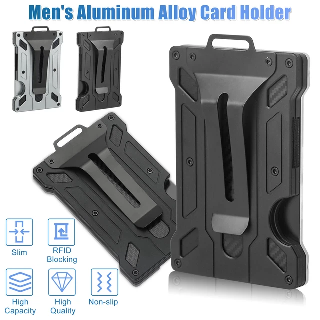 Men Aluminum Alloy RFID Blocking Slim Money Clip Wallet Credit Card ID Holder US